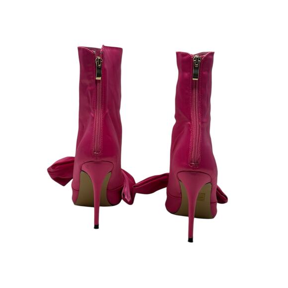 Pink Elephant hot pink Iconic Bow heel booties size 42 - Picture 2 of 8